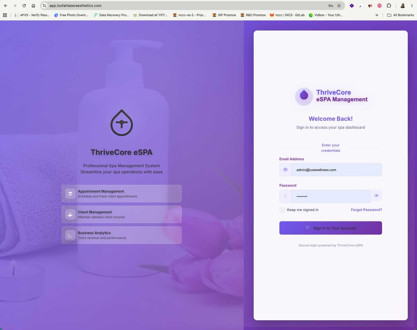 ThriveSpa spa management platform